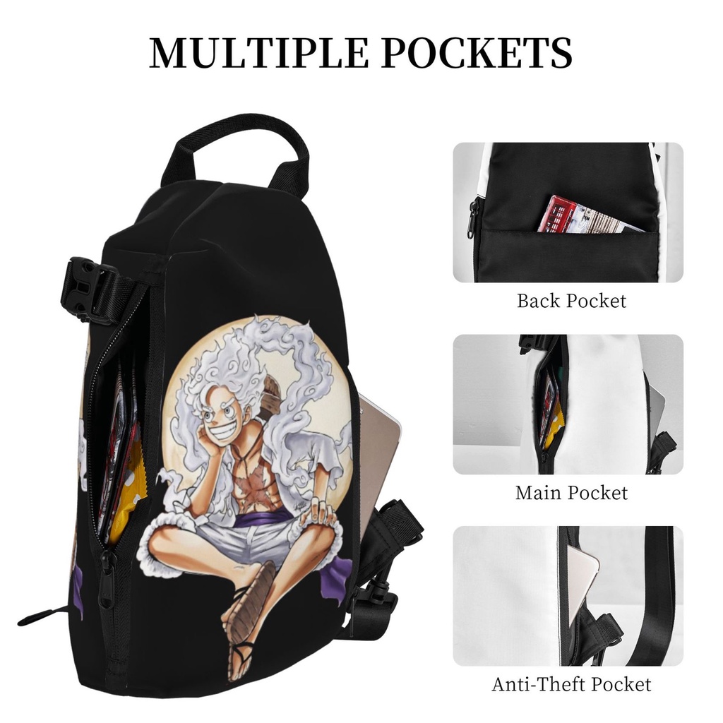 Balo Đeo Chéo Vai In Hình Luffy One Piece Thời Trang Cho Nam Nữ