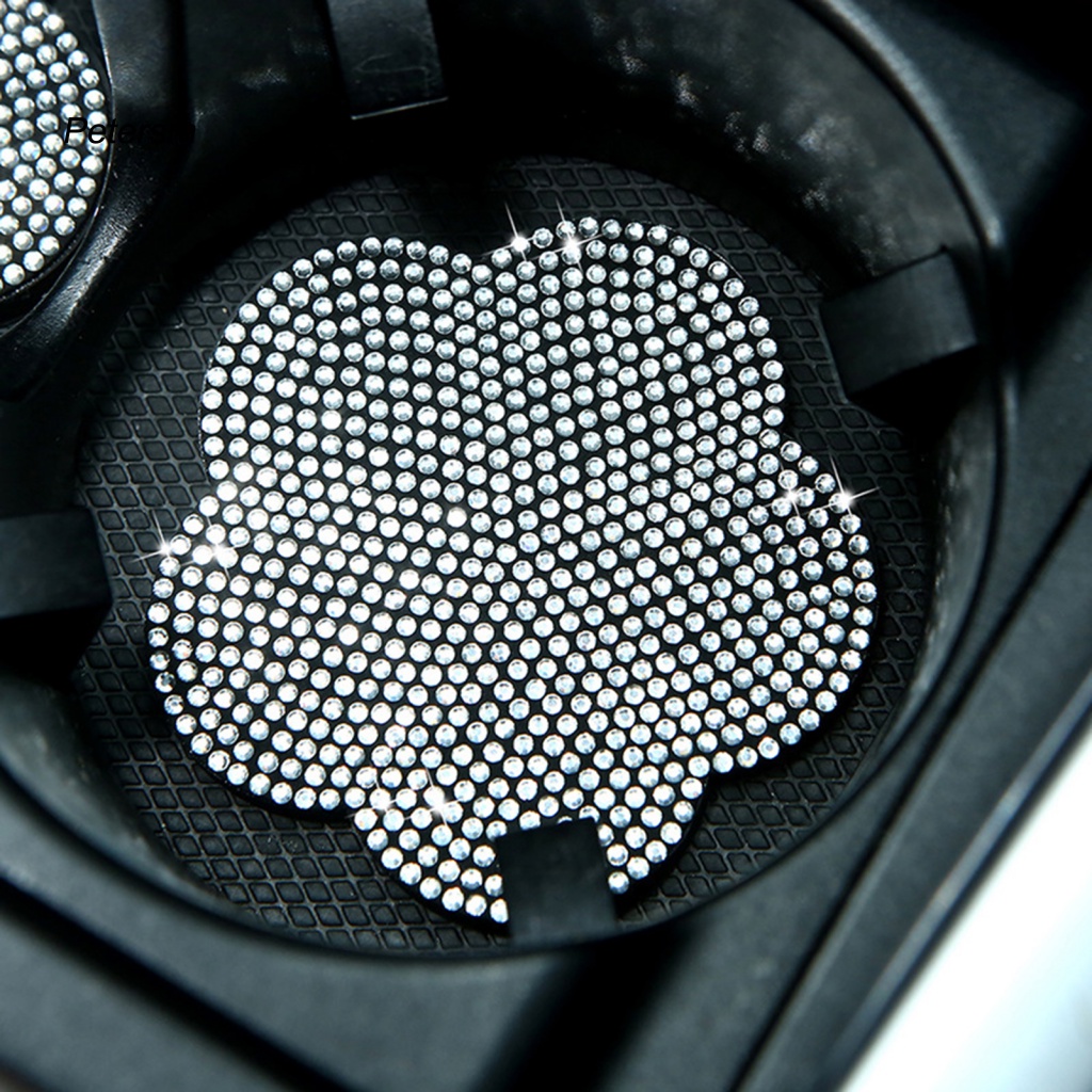 Đế Lót Ly Bằng PVC Đính Đá Chống Trượt Chống Trầy Xước Cho Xe Hơi