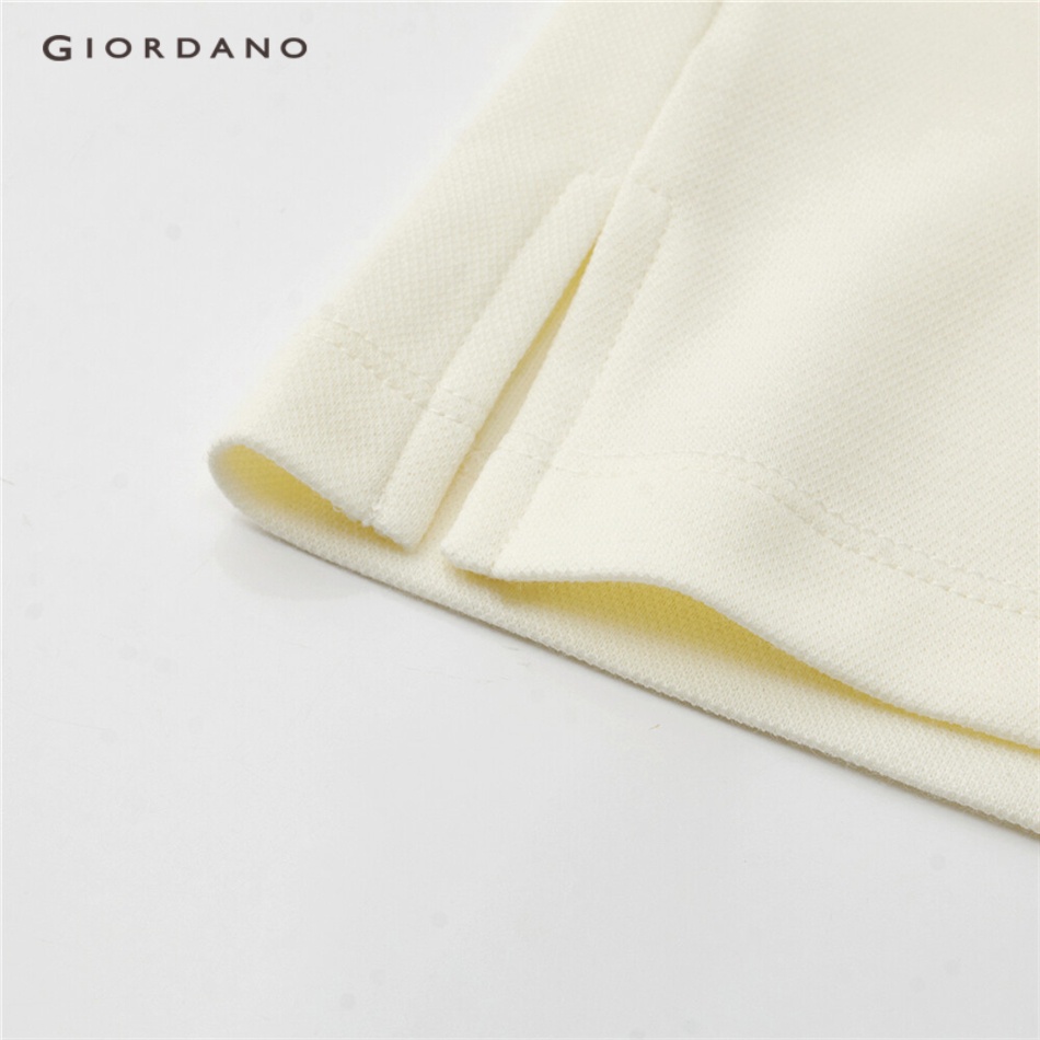 Áo sơ mi polo GIORDANO 18313201 tay áo thêu hoa dành cho nữ