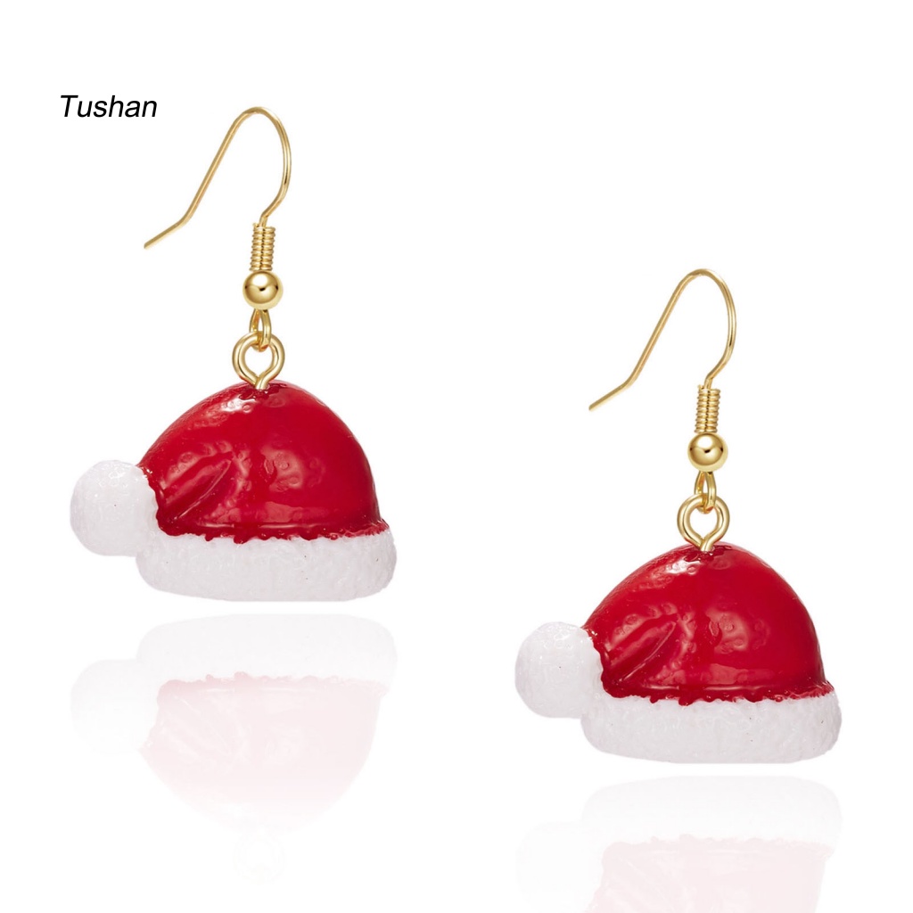 1 Đôi Bông Tai Hình Ông Già Noel / Cây Thông / Người Tuyết Dễ Phối Đồ Thời Trang Cho Nữ
