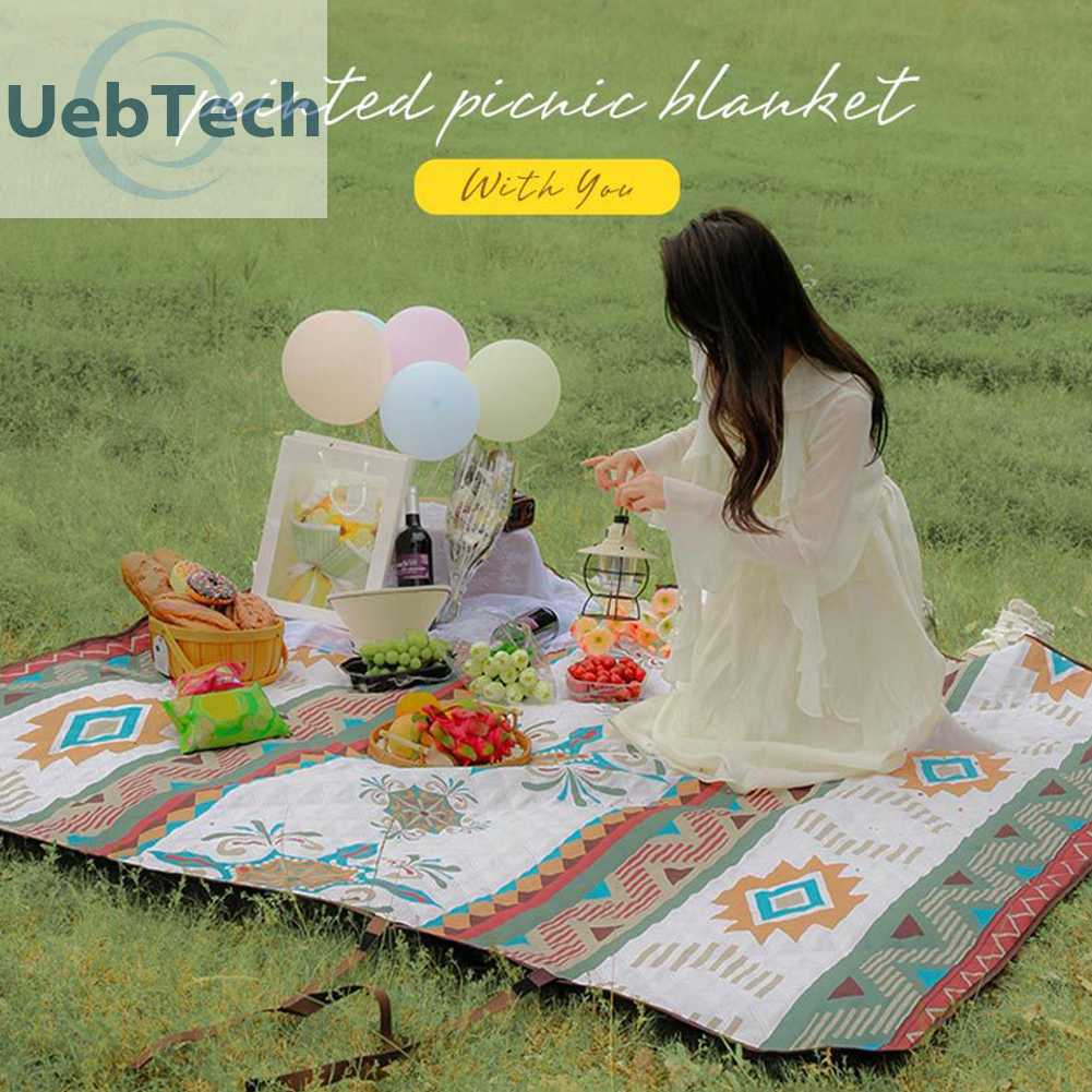 Thảm Trải Dã Ngoại Chống Ẩm Không Thấm Nước Họa Tiết Thổ Cẩm Dễ Thương