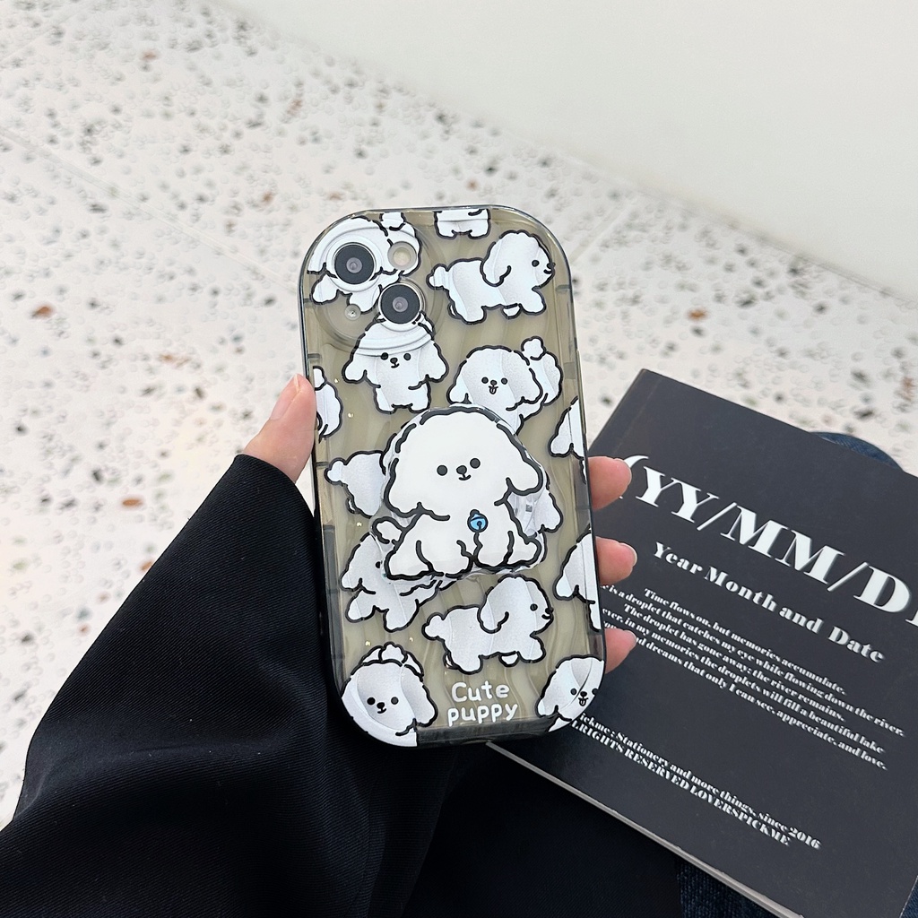 Ốp Điện Thoại Tpu Dẻo Trong Suốt Họa Tiết Chú Cún Đơn Giản Chống Rơi Cho iPhone 14 Plus 13 12 11 Pro Max
