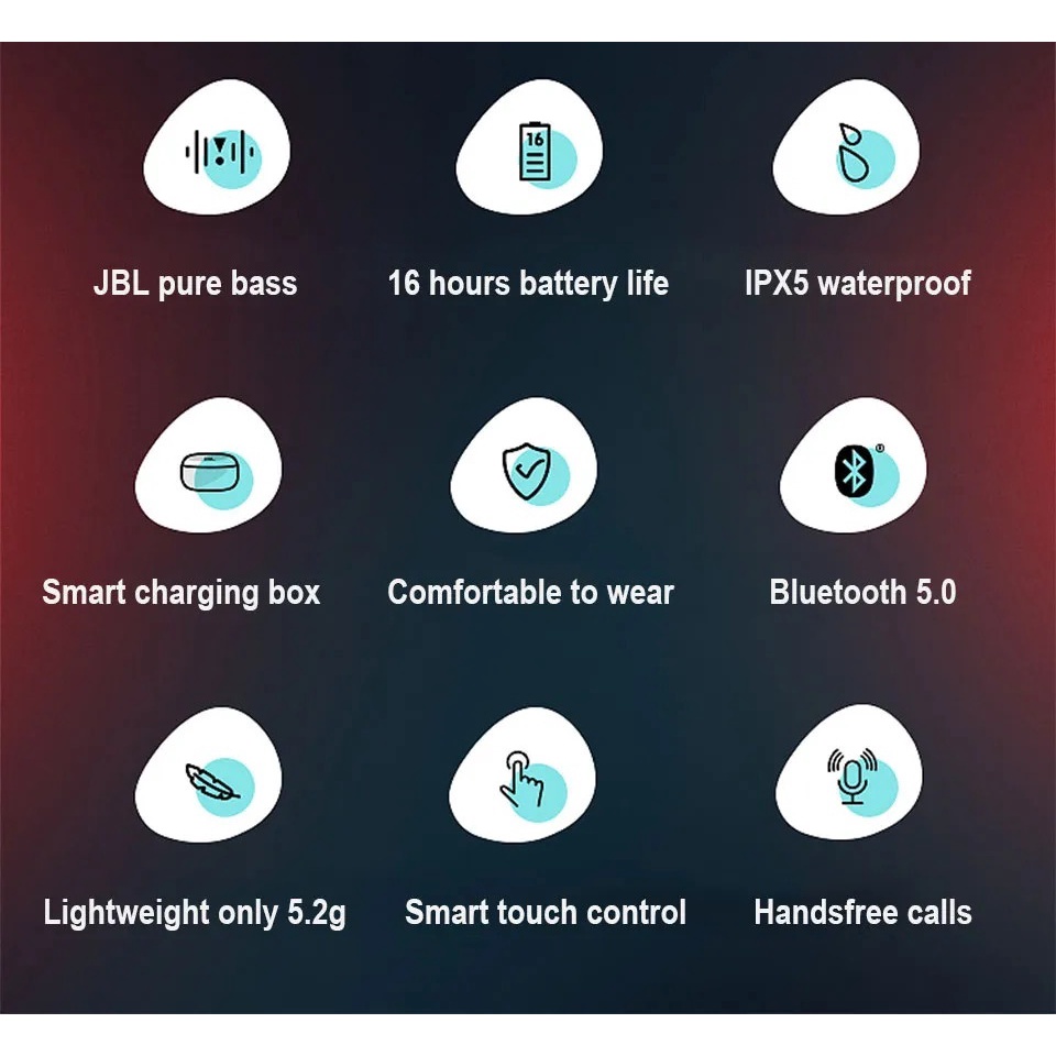 Tai Nghe Nhét Tai Bluetooth Không Dây Jbl T280 TWS Chống Nước Giảm Tiếng Ồn Có Micro