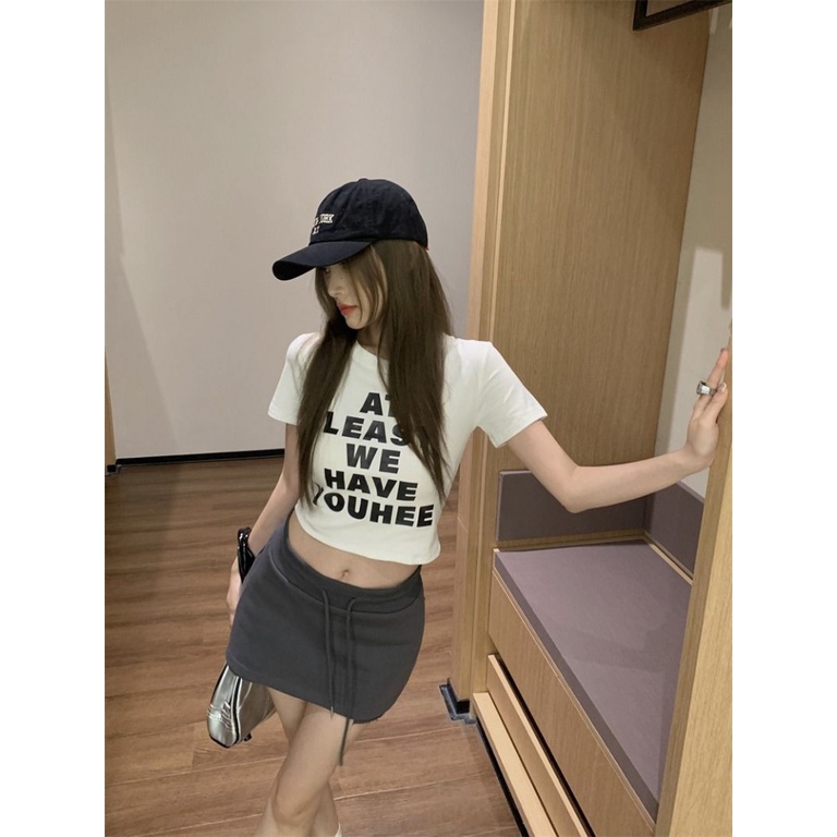 Áo baby tee Thun croptop nữ Tay Ngắn Dáng Ôm In Chữ Phong Cách Desire Thời Trang Mùa Hè Mới Cho Nữ