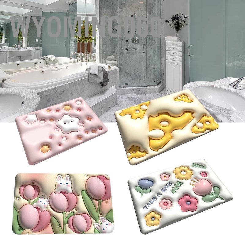Wyoming060 Diatomaceous Earth Floor Mat 3D Visual Thấm nước Nhanh chóng khô Sàn cho Phòng tắm