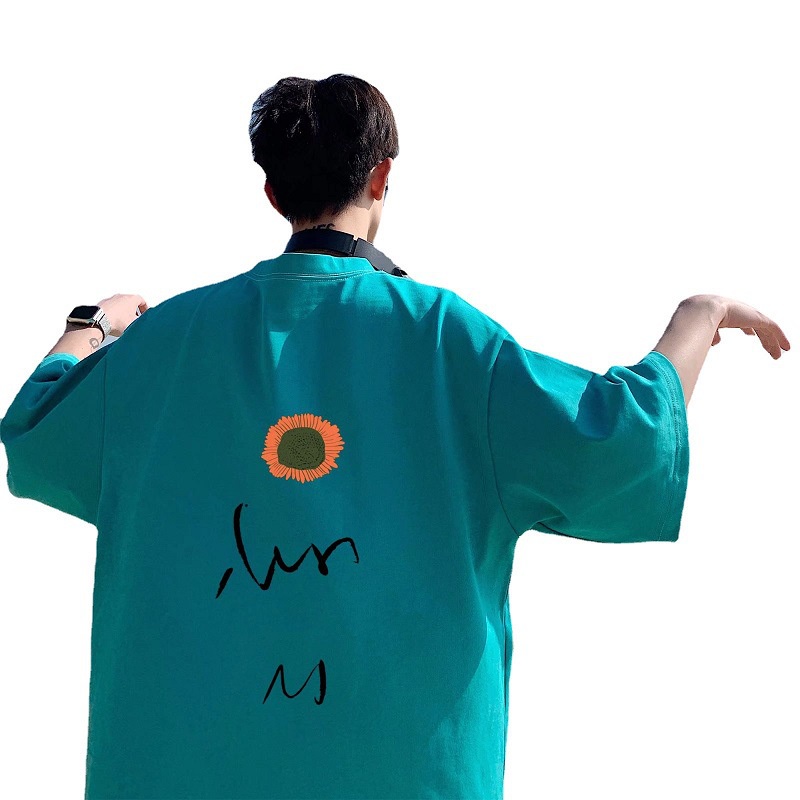 Áo Thun Ngắn Tay oversize In Họa Tiết Hoa Cúc Thời Trang Mùa Hè Dành Cho Nam