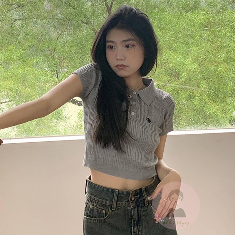 Áo Sơ Mi Ngắn Tay Thêu Họa Tiết Thời Trang Mùa Hè Cho Nữ