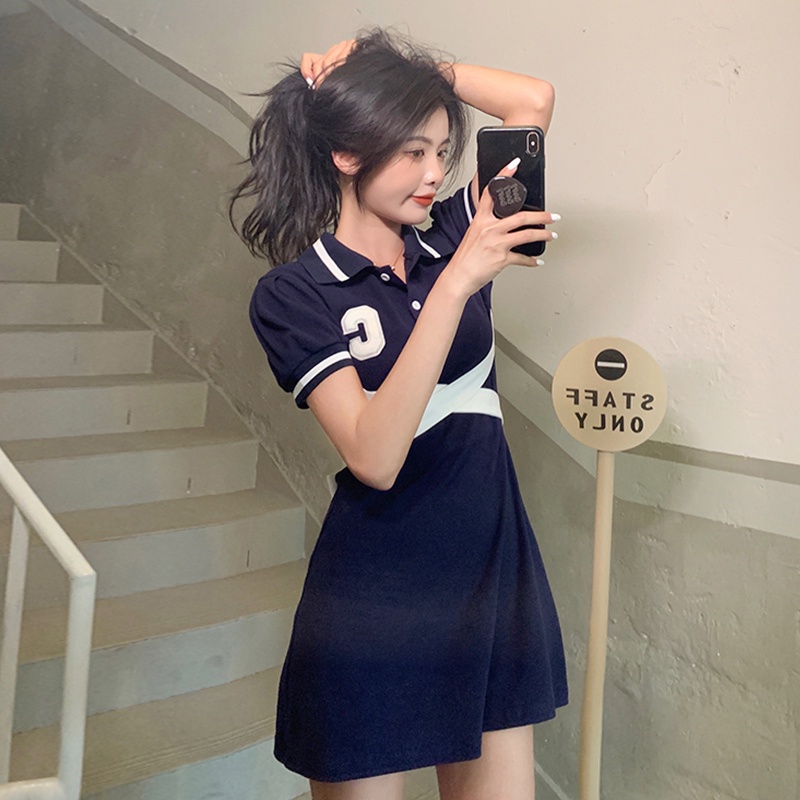 Đầm Ngắn Cổ Polo Phong Cách Pháp Thời Trang Mùa Hè Mới Cho Nữ HZFWC1149