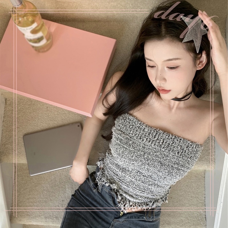 Áo Croptop Sát Nách Màu Sắc Đơn Giản Phong Cách Hàn Quốc Cho Nữ