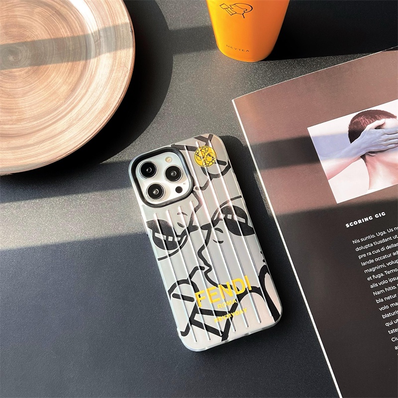 Ốp Điện Thoại TPU Mềm Trong Suốt Chống Sốc Mạ Điện Họa Tiết FENDI Cho iphone 14 13 12 11 Pro Max