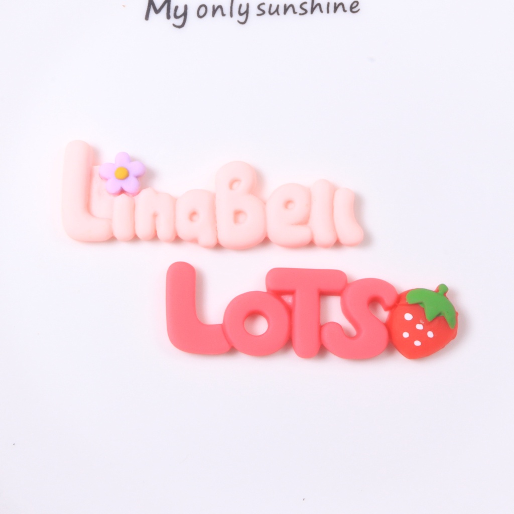 Set 10 Miếng Dán Trang Trí Điện Thoại / Tủ Lạnh Hình Chữ / Trái Tim / Bé Gái Hoạt Hình Dễ Thương DIY