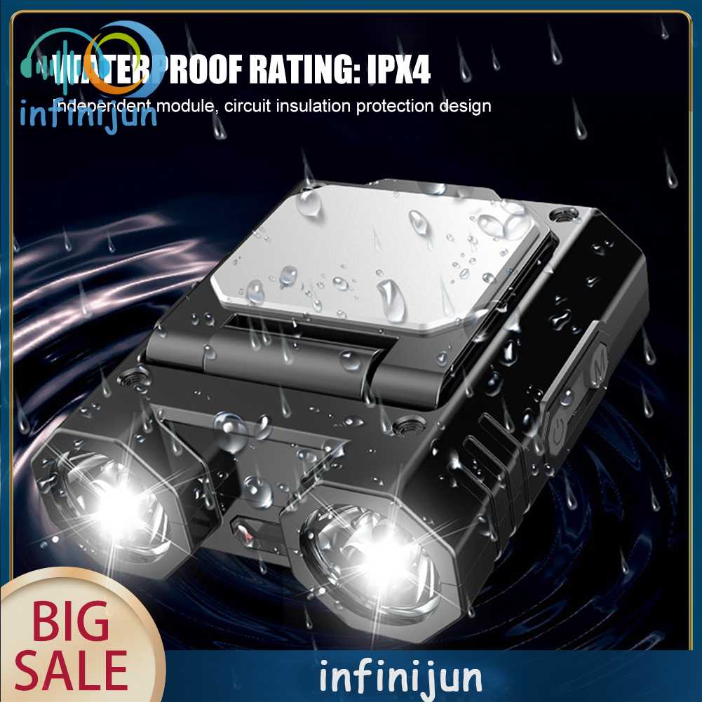 Đèn LED Kẹp Mũ XPE IPX4 1500mAh Cảm Biến Sóng