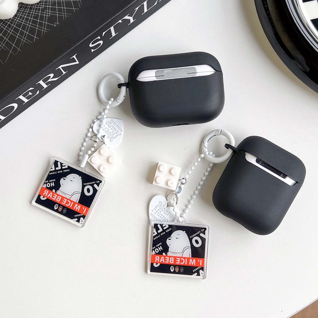 Vỏ Bảo Vệ Hộp Sạc Tai Nghe AirPods Pro 1 2 3 Pro 2 Bằng TPU Mềm Họa Tiết Hoạt Hình We Bare Bears Dễ