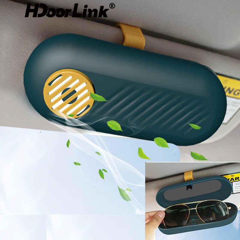 Máy Tính Bảng HdoorLink Xoay 360 Độ° Hộp Đựng Mắt Kính / Thẻ Thơm Gắn Tấm Che Nắng Xe Hơi