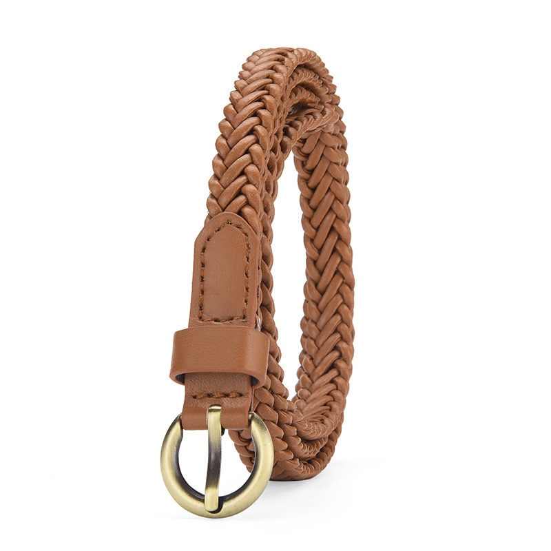 Thắt Lưng Da PU Bản Nhỏ Khóa Đồng Kiểu Vintage Thời Trang Mùa Hè Cho Nữ