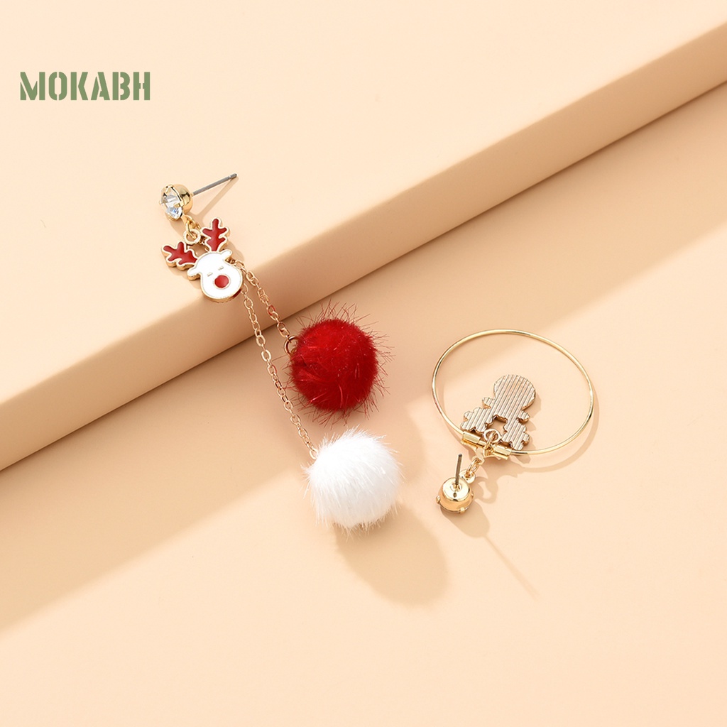 1 Đôi Khuyên Tai Hình Tuần Lộc Giáng Sinh Đính Đá Thời Trang