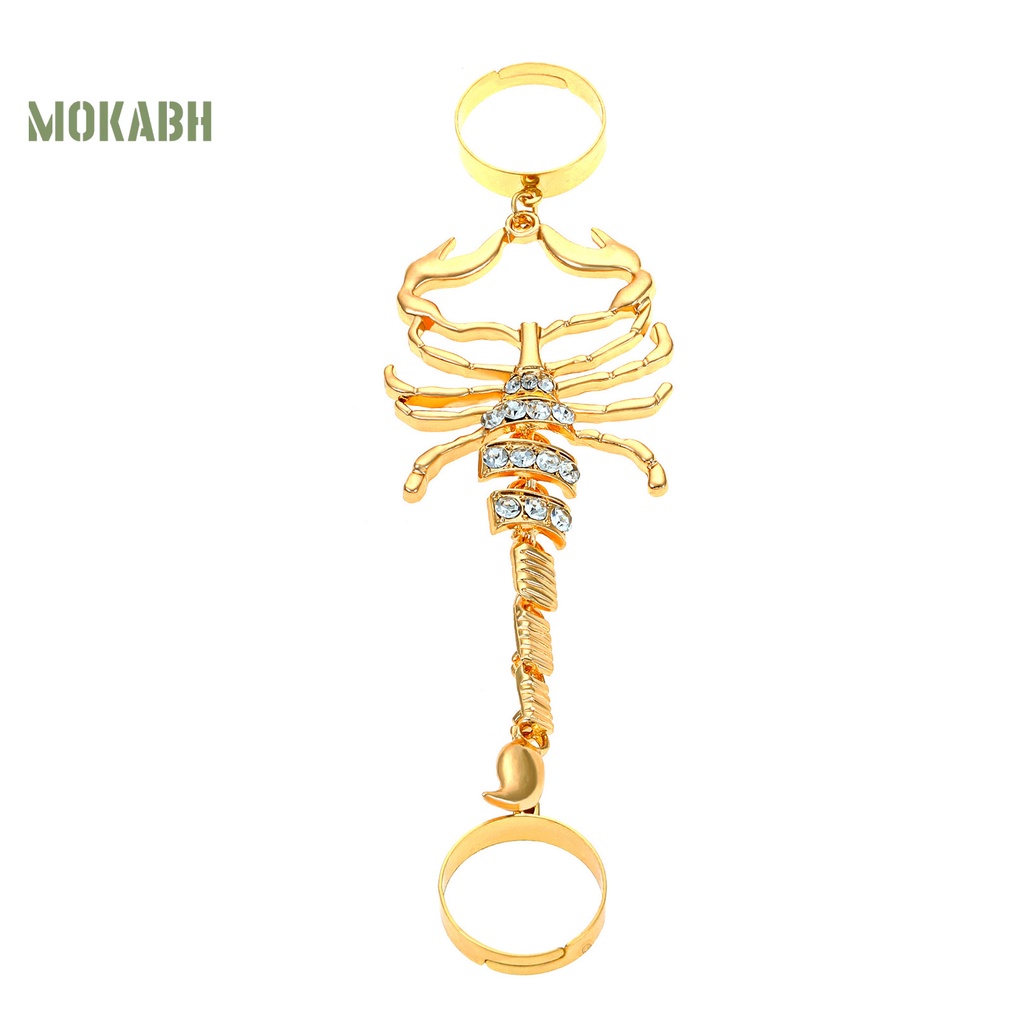 [Mới] Nhẫn Đeo Khớp Ngón Tay Mạ Điện Họa Tiết Hình Học Đính Đá Lấp Lánh Phong Cách Punk Chưa Phai Màu Trang Trí Hình Bọ Cạp Quyến Rũ