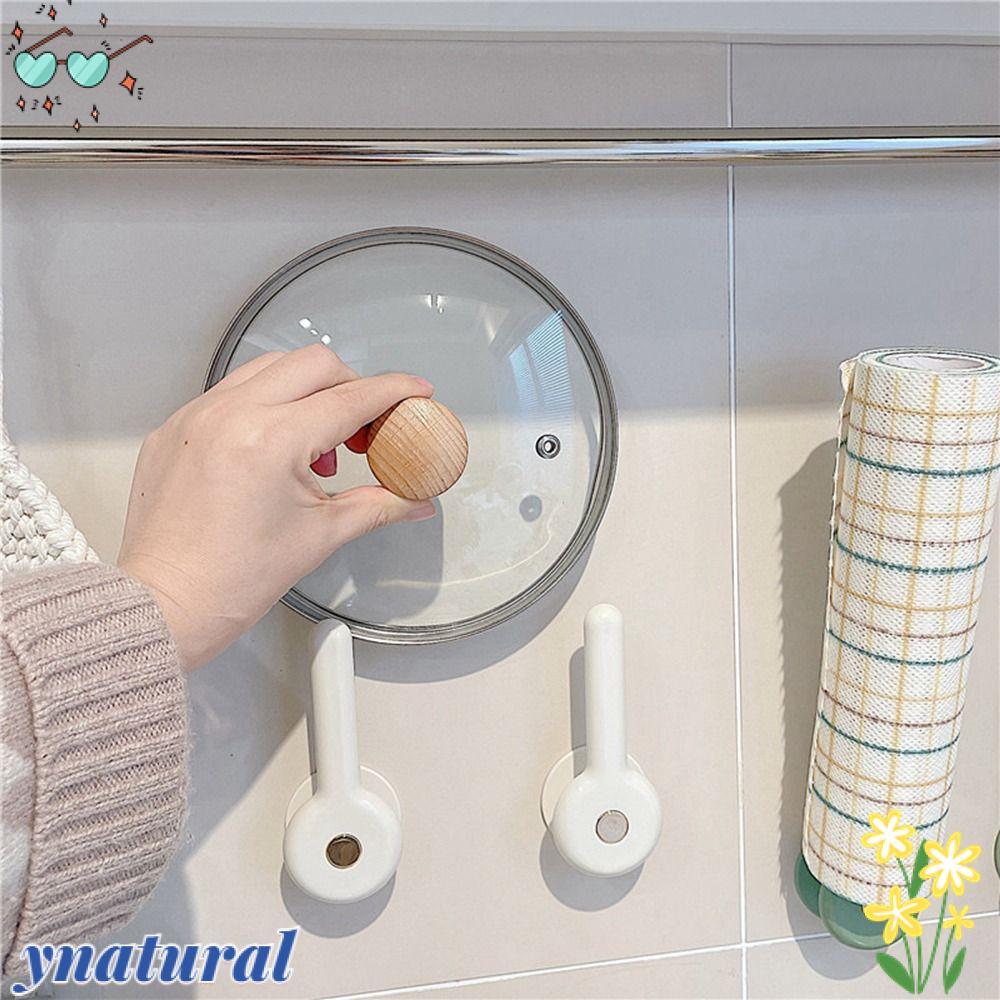 Set 2 Móc Treo Quần Áo Tự Dính Không Cần Đục Lỗ Màu Sắc Trơn