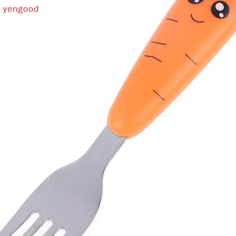 1 Muỗng Nĩa Ăn Bằng Thép Không Gỉ Hình Hoạt Hình Cho Trẻ Em