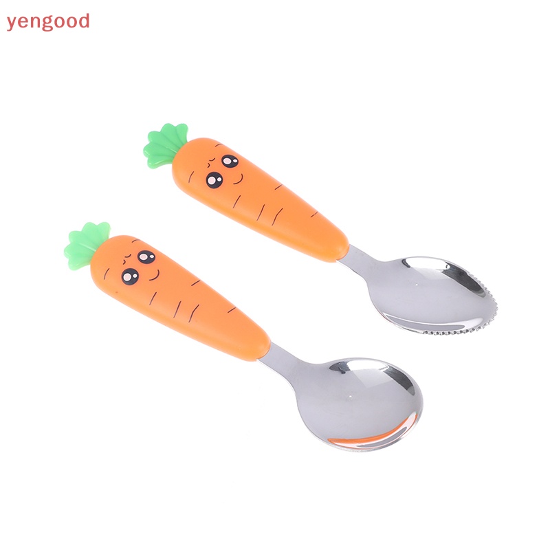 1 Muỗng Nĩa Ăn Bằng Thép Không Gỉ Hình Hoạt Hình Cho Trẻ Em