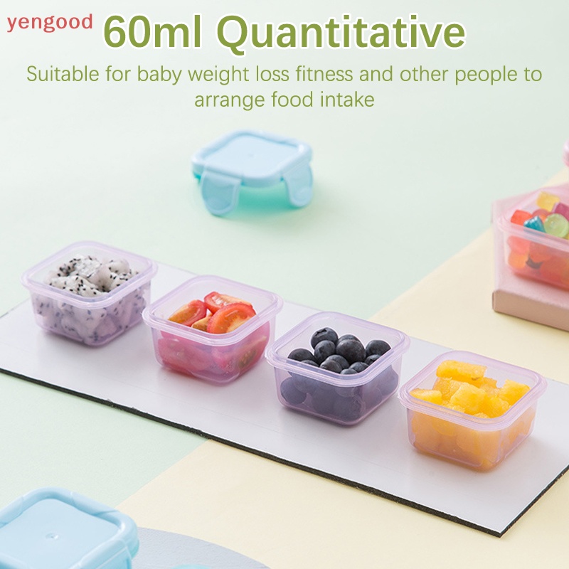 Hộp Nhựa 60ml Đựng Thực Phẩm Chống Rò Rỉ Có Thể Tái Sử Dụng