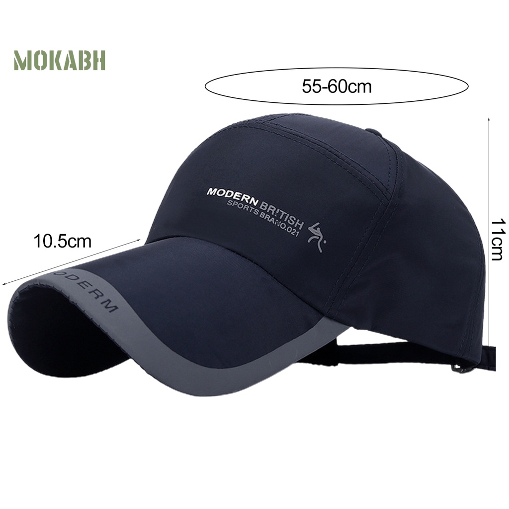 [Mok Abh] Mũ Lưỡi Trai Unisex Bằng Vải Khô Nhanh In Chữ Cái Thoải Mái Có Thể Điều Chỉnh