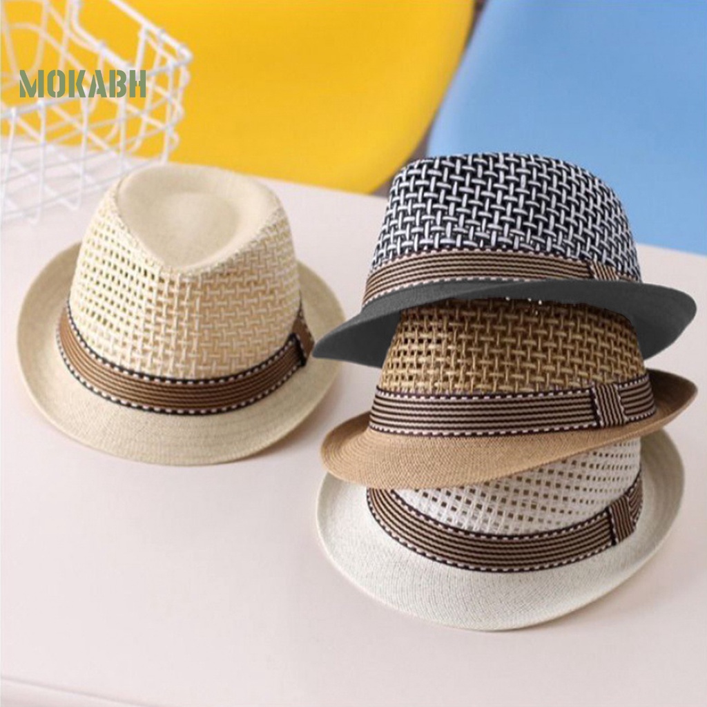 Nón Jazz Thoáng Khí Chống Tia UV Màu Sắc Tương Phản Phong Cách Cổ Điển Thời Trang Cho Nam Và Nữ