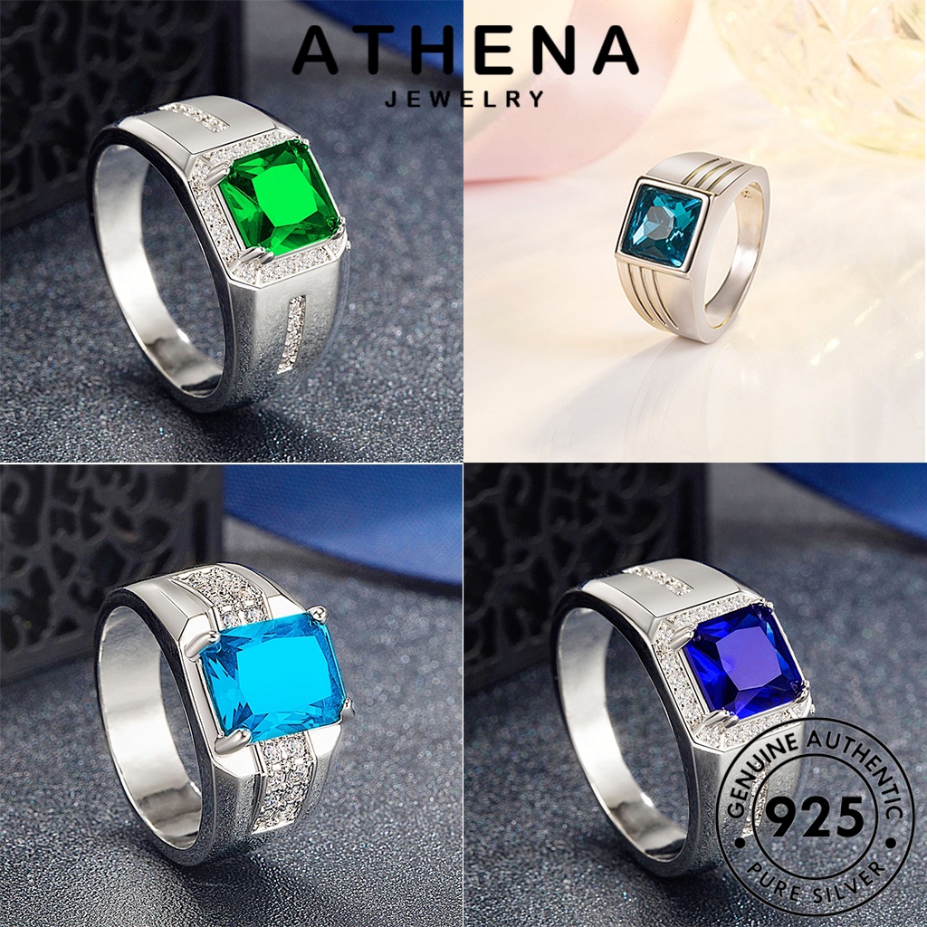 Nhẫn Bạc 925 Đính Đá Sapphire M085 Thời Trang Cho Nam