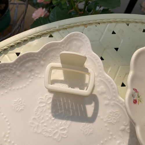 Kẹp Tóc Hình Vuông Màu Kem Phong Cách Hàn Quốc Thời Trang Xuân Hè Cho Nữ