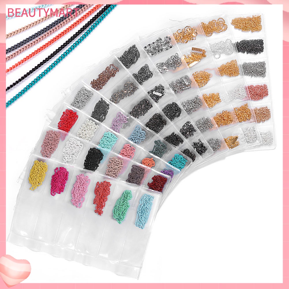 Dây Xích Hợp Kim 3D Nhiều Kích Cỡ Trang Trí Móng Tay Nghệ Thuật DIY