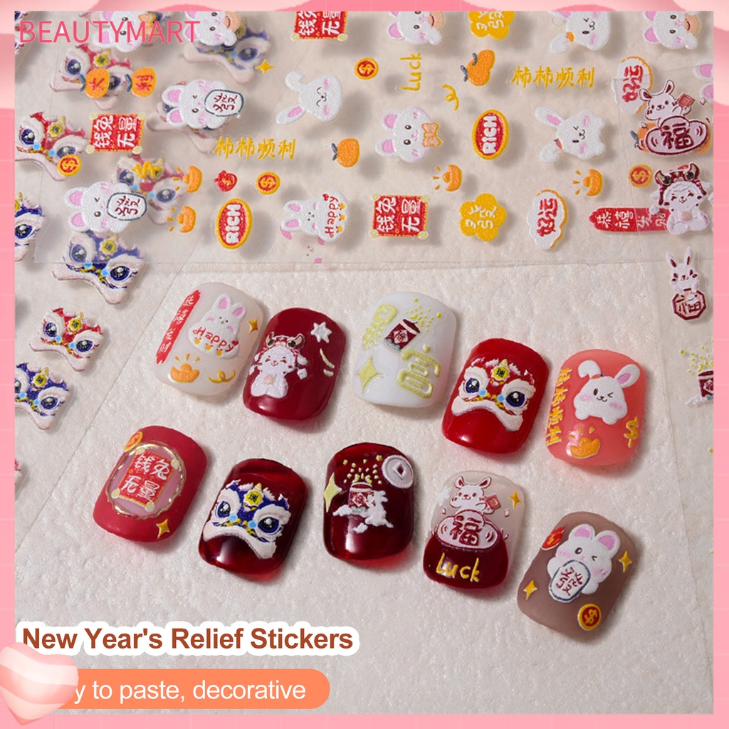 Hình Dán Móng Tay 3D Tự Dính Nhiều Màu Sắc Có Thể Tháo Gỡ