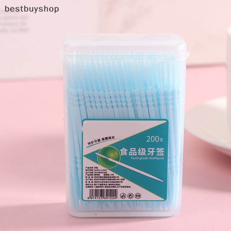 Bộ 200 Bàn Chải Đánh Răng Hai Đầu Bằng Nhựa Mềm Chăm Sóc Răng Miệng yhn