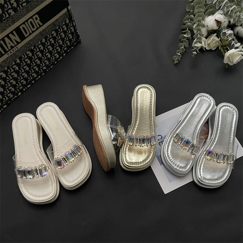 Dép xỏ ngón Dép giày gót đúp 5 cm quai nhúng sandan Ngọc thắt nơ xinh xắn dép đế cao 23Z23060302