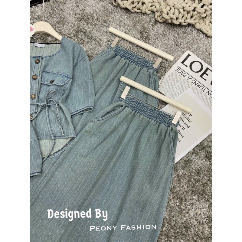 Set áo bò chân váy dài