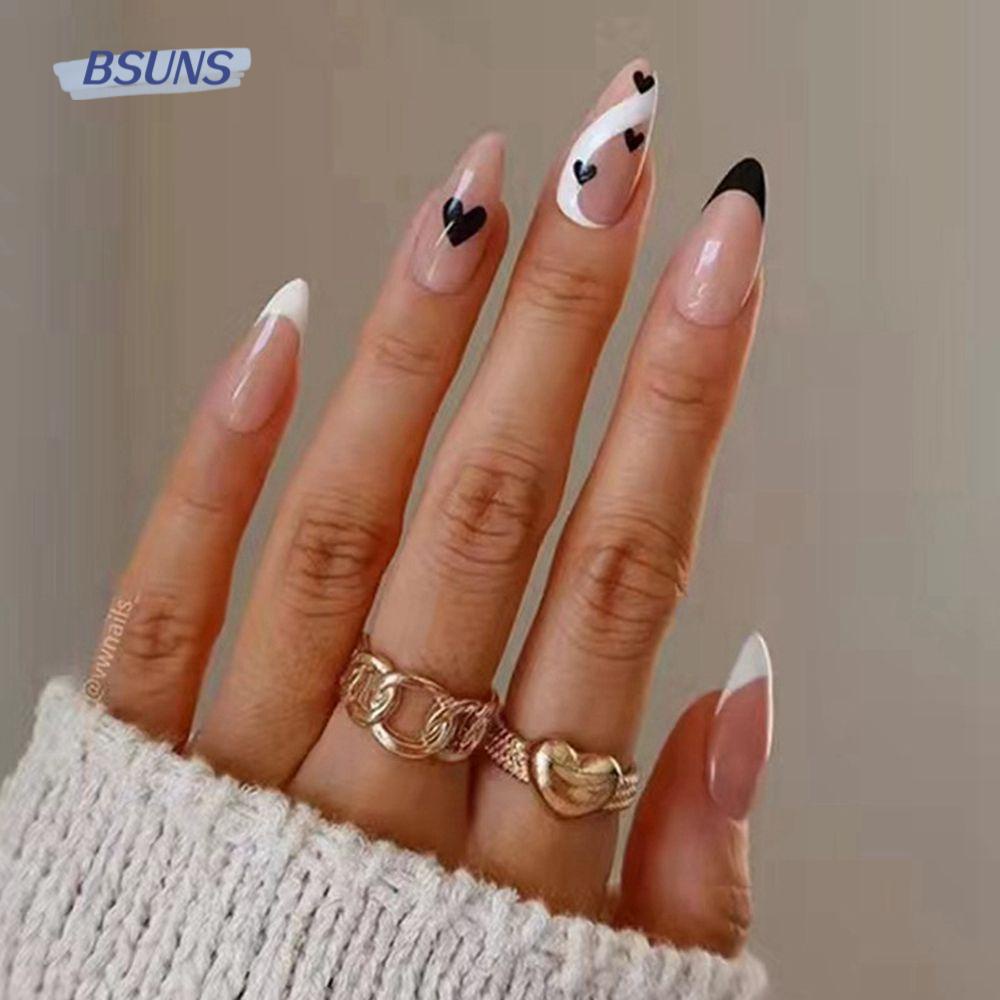 Hộp 24 Móng Tay Giả Có Thể Tháo Rời Che Phủ Toàn Diện Phong Cách Pháp