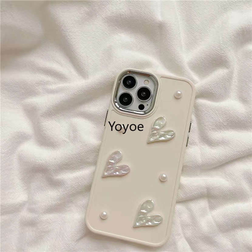 Ốp Điện Thoại Silicon Mềm Chống Sốc Mạ Điện Phối Ngọc Trai Sang Trọng Cho iPhone 14Plus 13 12 11 14 Pro Max X XR XS 7 8 Plus SE