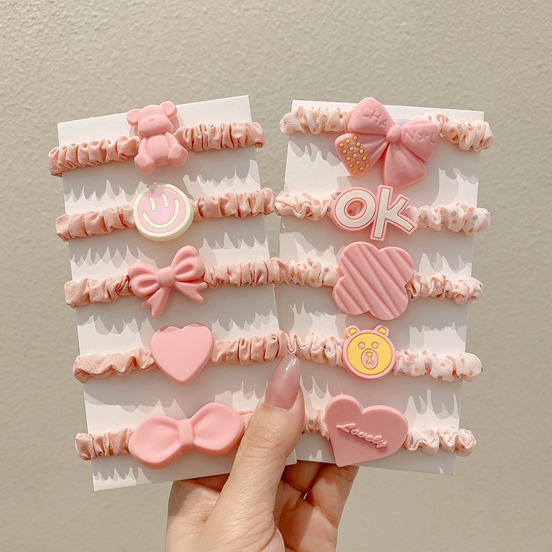 Dây Buộc Tóc Cao Su Thiết Kế Đơn Giản Dễ Thương Phong Cách Hàn Quốc Cho Nữ