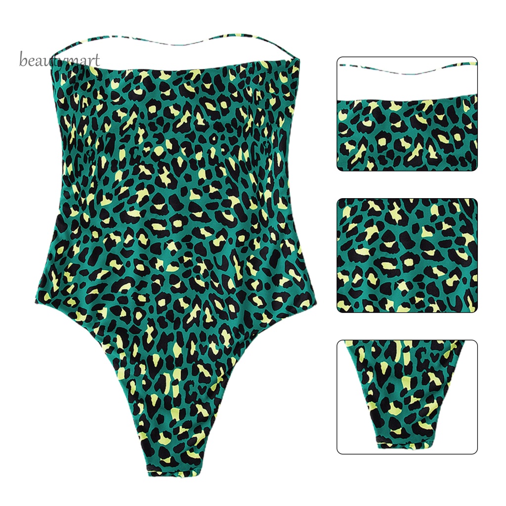 [beautymart] Bikini Không Dây Lưng Cao Họa Tiết Da Báo Cho Nữ