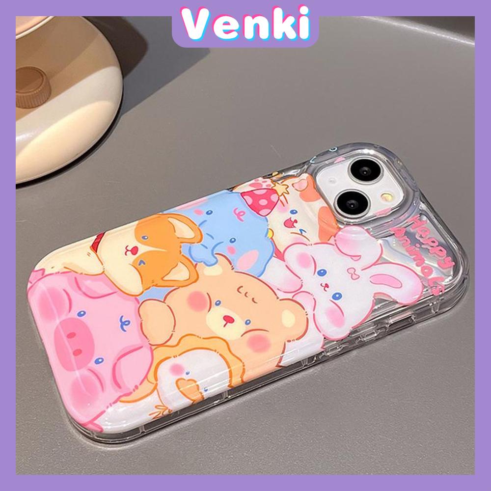 VENKI - Dành Cho iPhone 11 Ốp Lưng iPhone Ốp Lưng Điện Thoại Trong Suốt Phản Quang Laser TPU Mềm Túi Khí Chống Sốc Ốp Lưng Điện Thoại Hoạt Hình Dễ Thương Tương Thích Với iPhone 14 13 Pro max 12 Pro Max XR XR 7 8Plus