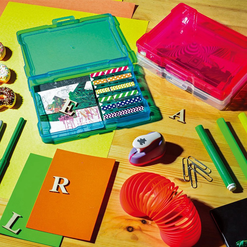 Hộp Nhựa Trong Suốt 4 X 6 Inch Có Tay Cầm - 16 Ngăn Đựng Bảo Quản Ảnh