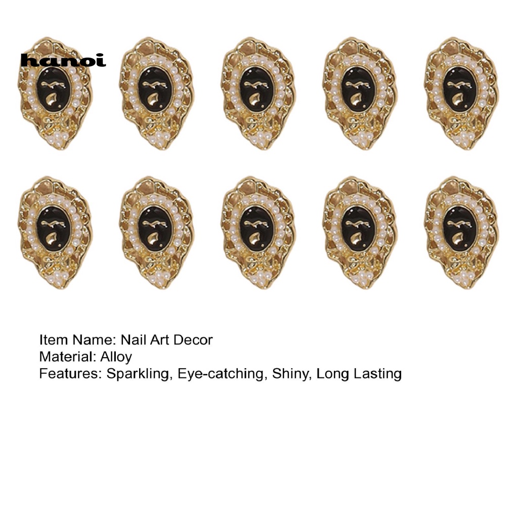 Set 10 Phụ Kiện Trang Trí Móng Nghệ Thuật Bằng Hợp Kim Ba Chiều Độ Bóng Cao Hình Nơ Hoa Trà