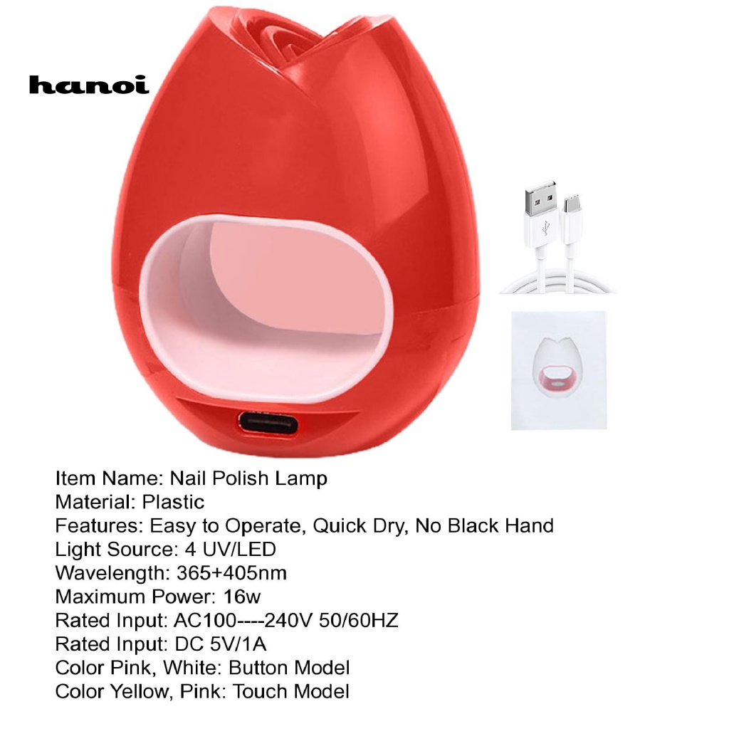 1 Bộ Đèn LED UV Hong Khô Móng Tay Không Chói Mắt Không Phai Màu Đen Hai Công Dụng