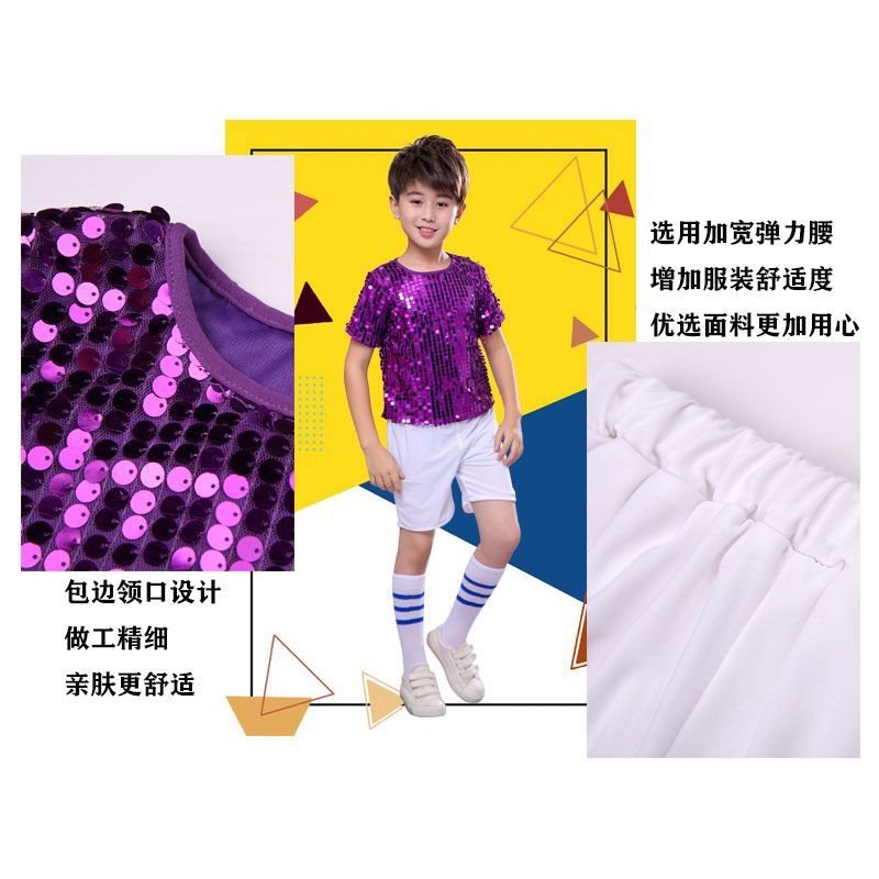 June 1 quần áo khiêu vũ trẻ em váy pettiskirt quần áo cô gái sân khấu jazz khiêu vũ catwalk quần áo sequins hiển thị quần áo biểu diễn