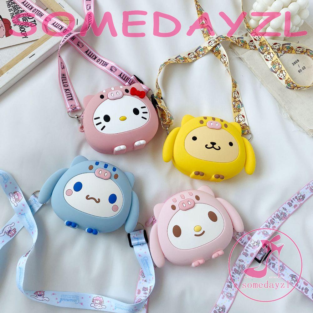 Túi Tote Đeo Vai Bằng Silicon Hình Mèo Kitty Hoạt Hình Dây Đeo Có Thể Điều Chỉnh Cho Bé Gái