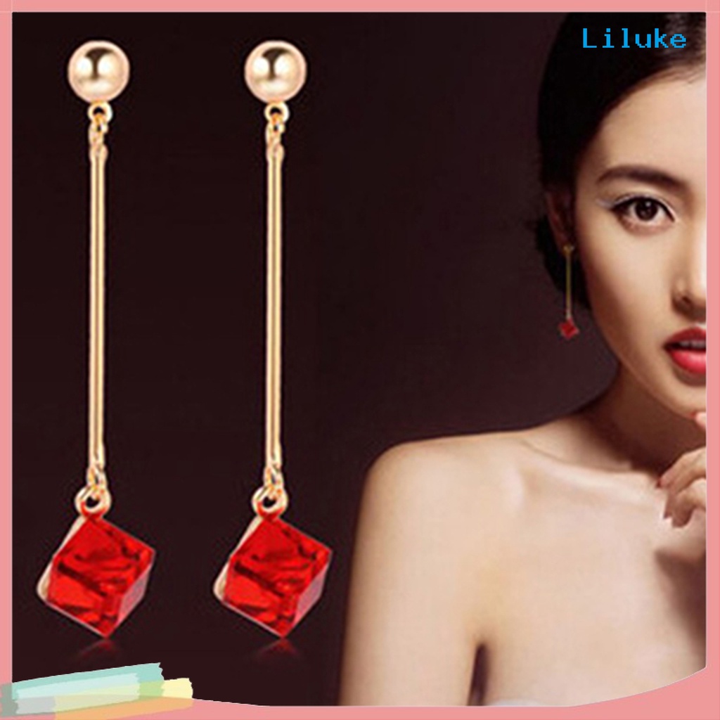 Bộ 1 Đôi Khuyên Tai Dài Đính Đá Thời Trang LK-1 Dành Cho Nữ