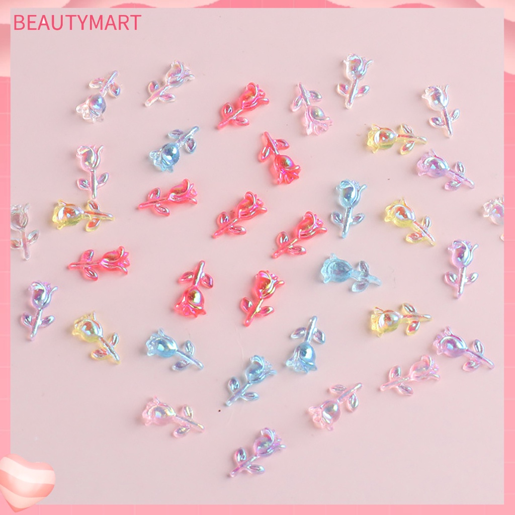 Hộp 60 Bông Hoa Đính Đá Nhiều Màu Sắc Dùng Trang Trí Móng Tay Nghệ Thuật