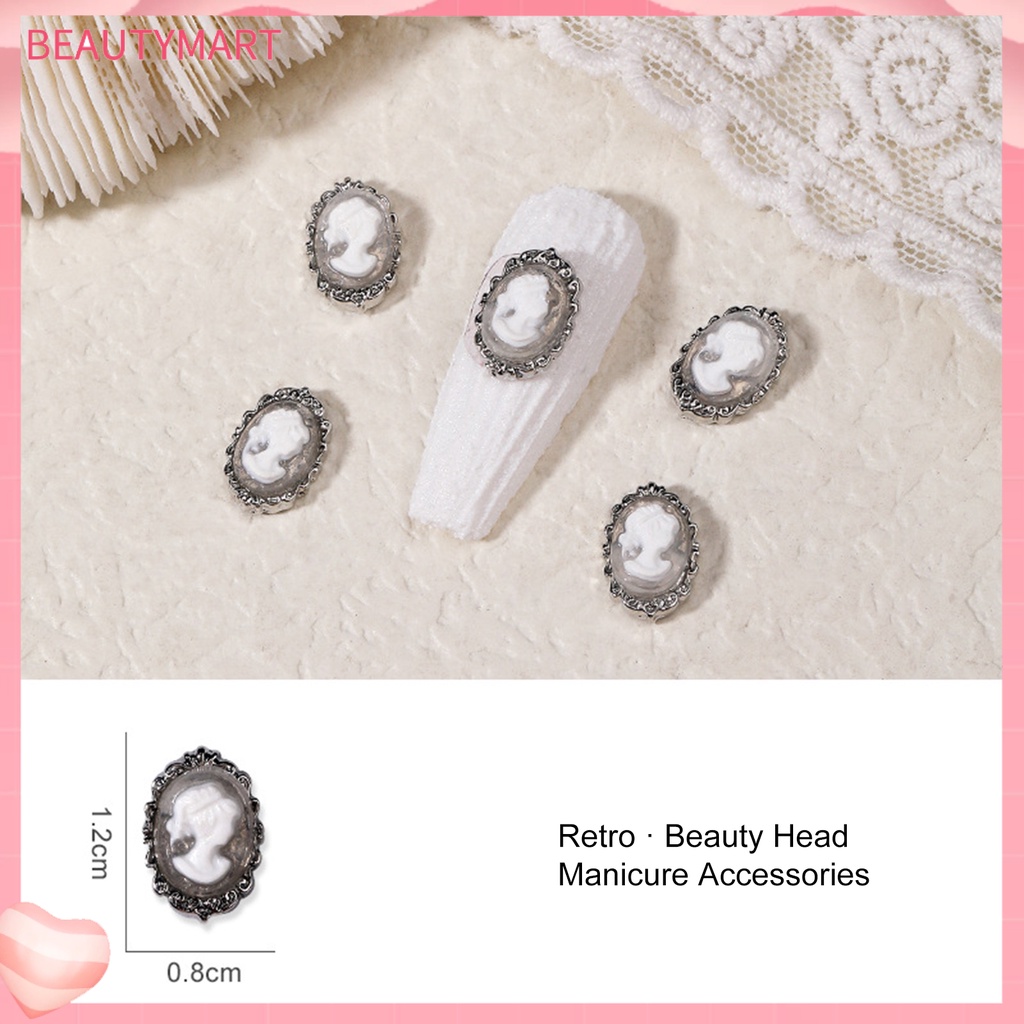 Bộ 10 Phụ Kiện Trang Trí Móng Tay Nghệ Thuật Ba Chiều Bằng Hợp Kim Phong Cách Ba Chiều Vintage