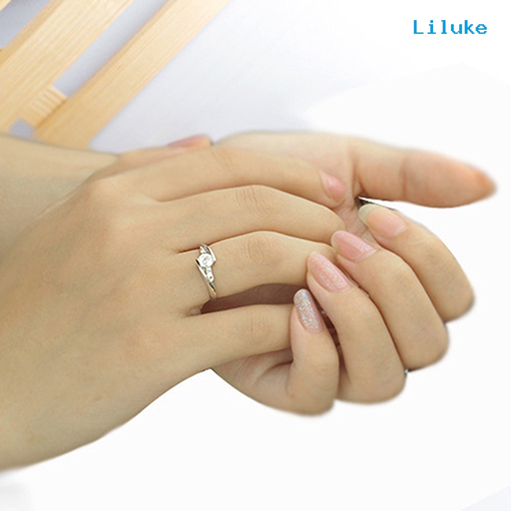 Nhẫn Mạ Bạc Đính Đá Zircon Thời Trang Cho Nữ