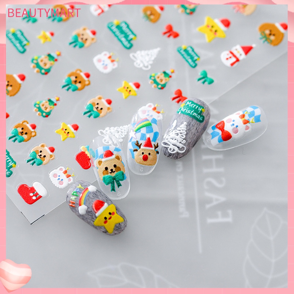 Miếng Dán Trang Trí Móng Tay 5D Chủ Đề Giáng Sinh
