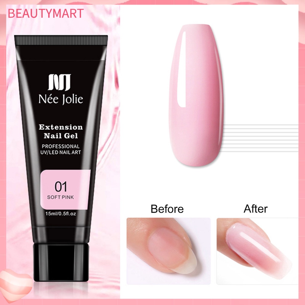 Gel Nối Dài Móng Tay 15ml Nhiều Màu Sắc Trong Suốt Nhanh Chóng Dùng Cho Salon